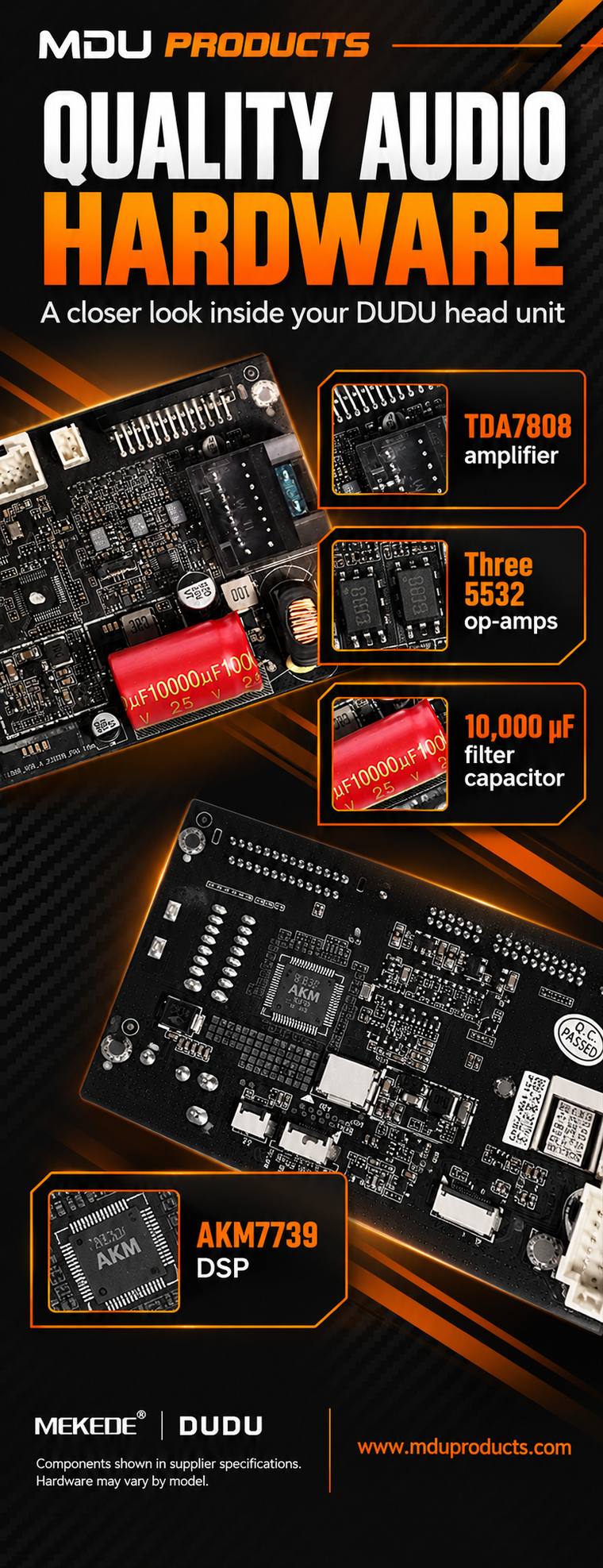 Quality audio hardware inside the DUDU7