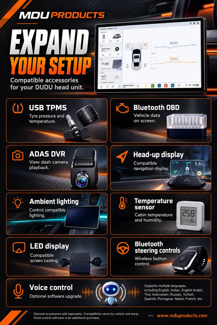 Compatible accessories for the DUDU7