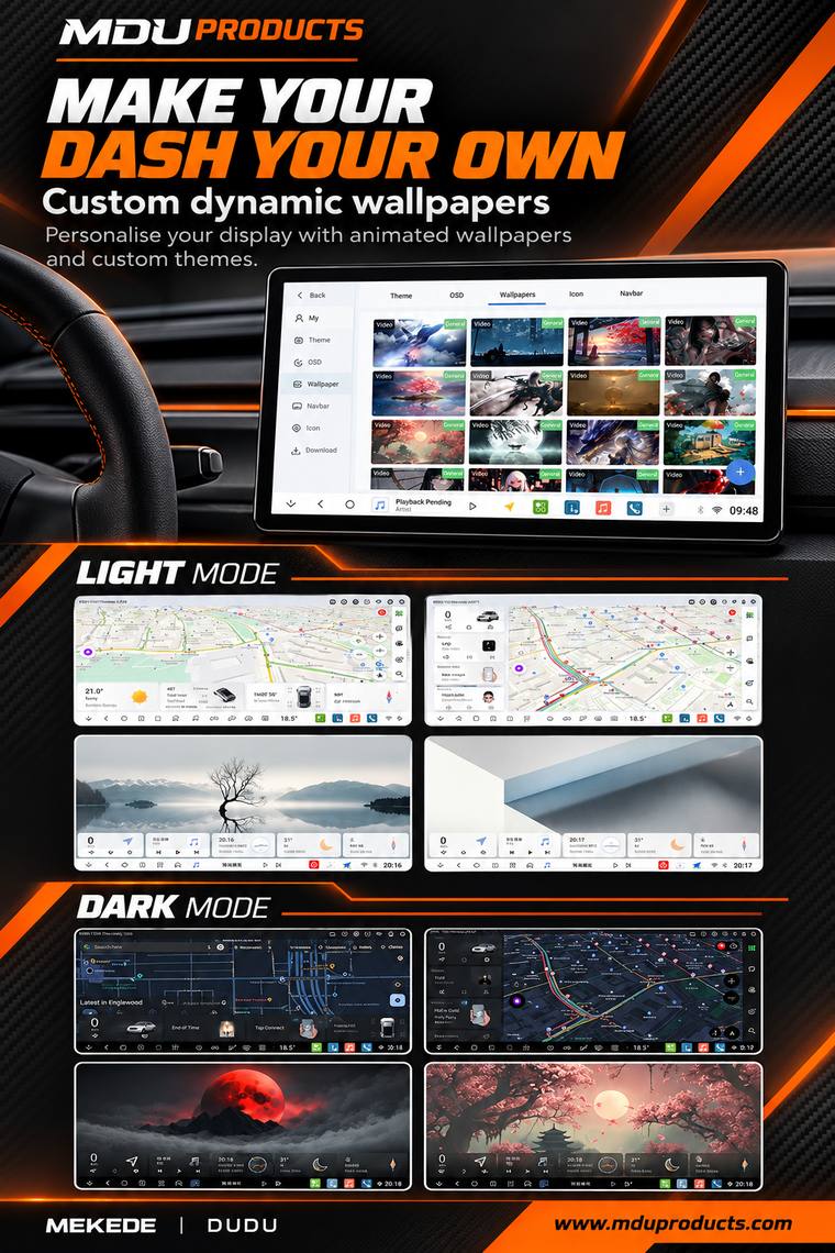 Custom dynamic wallpapers, light and dark mode